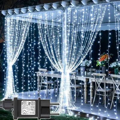 Produktbild von Lichtervorhang für Weihnachten – 6 Meter breit, 3 Meter hoch – 600 LEDs, warmweiß
