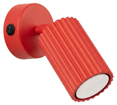 Zdjęcie produktu dla Kinkiet KARBON czerwony z włącznikiem 1xGU10 10W aluminium 16x16x8cm Sollux Lighting