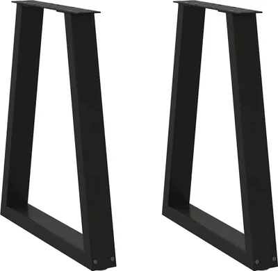 Obrázok produktu pre Nohy k jedálenskému stolu v tvare V, 2 ks, čierne, 60 x (72-73,3) cm, oceľové