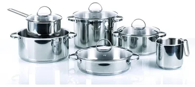 Kochtopf-Set 10-teilig, Edelstahl, für alle Herdarten
