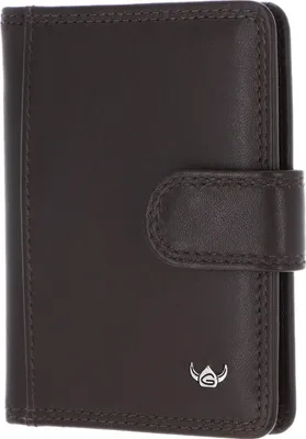Zdjęcie produktu dla Skórzane etui na karty Polo RFID Protect z zatrzaskiem 4516 ciemny brąz