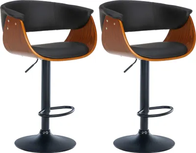 Produktbild von 2er Set Barhocker Vestal Kunstleder - walnuss/schwarz