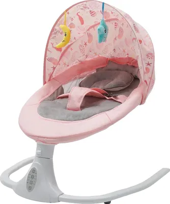 Obrázek produktu pro Elektrická dětská houpací židlička, odolná konstrukce, praktické funkce, růžová