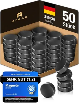 Produktbild von Starke Magnete klein schwarz 18x5mm für Whiteboards