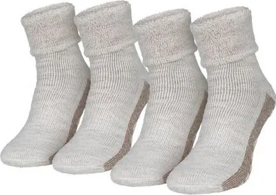Produktbild von Alpaka-Haussocken mit ABS-Sohle - Rutschfest & warm - Ideal für Zuhause Beige-43/46