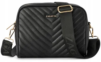 Zdjęcie produktu dla Torebka damska  crossbody pikowana V szeroki pasek na ramię ZAGATTO