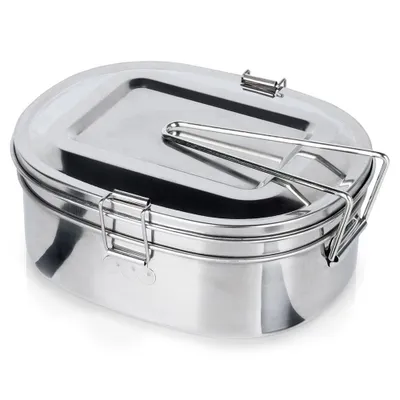 Immagine prodotto di Contenitore da campeggio in acciaio inox - due contenitori con coperchio