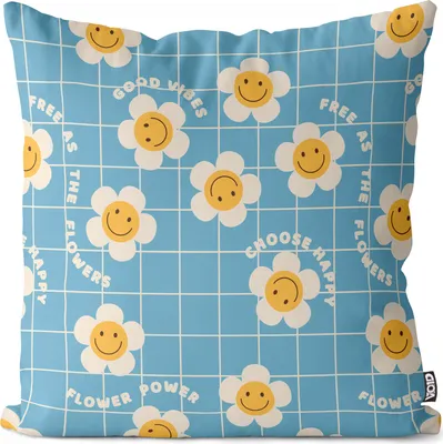 Produktbild von VOID Hippie 70er Retro Muster Kissenbezug Kissenhülle sofa couch wohnzimmer dekoration wasserfest Outdoor Garten Kissen bezug deko