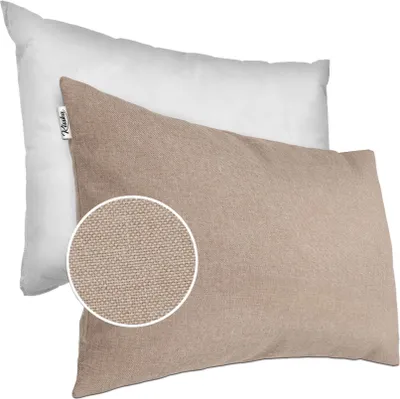 Produktbild von Dekokissen 30x50cm Kissenhülle mit Füllung Kissenbezug mit Reißverschluss Tizi Leinen-Optik Uni Beige