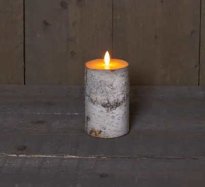 Productafbeelding van Kaars berk wit bewegende vlam 7,5x12,5 cm b.o. Anna's Collection