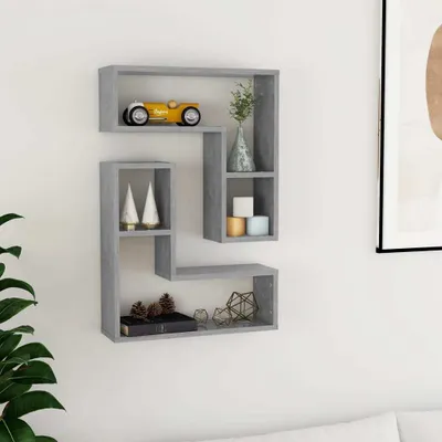 Produktbild von Eleganten-Stil Wandregale 2 Stk. Betongrau 50x15x50 cm Holzwerkstoff DE79724