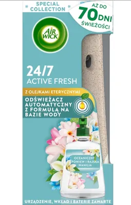Zdjęcie produktu dla Air Wick Active Fresh Oceaninczy Powiew i Rajska Wanilia / Spring Breeze & Island Vanilla 228 ml Komplet