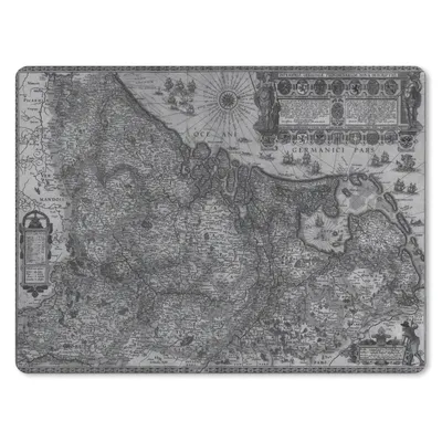 Produktbild von MuchoWow® Mauspad Mousepad Historische schwarz-weiße Karte der Niederlande 23x19 cm - Mousepads - Maus Mat - Pad - Mausunterlage - Schreibtischunterlage - Mauspad