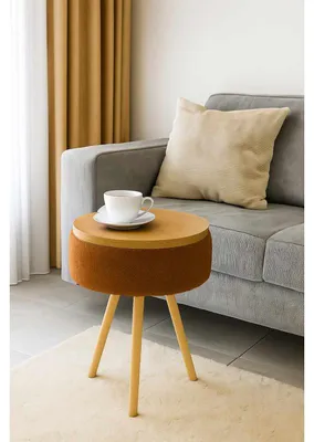 Image de Table d'Appoint Ronde - Ø 33 cm - H 45 cm - Marron