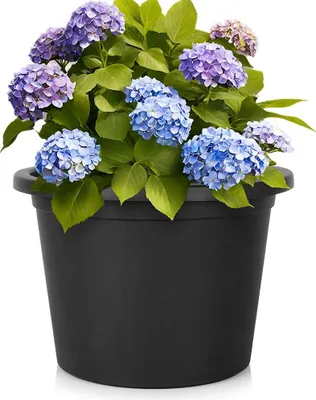 Obrázok produktu pre Vilde | Kvetináč - Ø 39 cm - Odolný voči počasiu - Plast - Veľký kvetináč okrúhly čierny