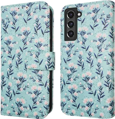 Produktbild von imoshion Design Klapphülle Samsung Galaxy S21 FE - Blue Flowers