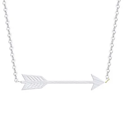 Image de Collier Flèche Argenté en Acier Inoxydable - Élégance et Style KP20759