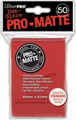 Zdjęcie produktu dla Ultra Pro - Nieodblaskowe rękawy Pro-Matte - 50 sztuk - Czerwone