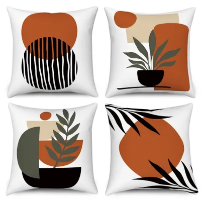 Obrázok produktu pre Omgoods – Súprava 4 dekoratívnych obliečok na vankúše, 40x40 cm, vhodné na pohovku a posteľ