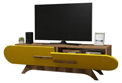 Immagine prodotto di Nesatm - Mobile Porta tv, 145x37x50h cm Marrone Noce, 2 Ripiani