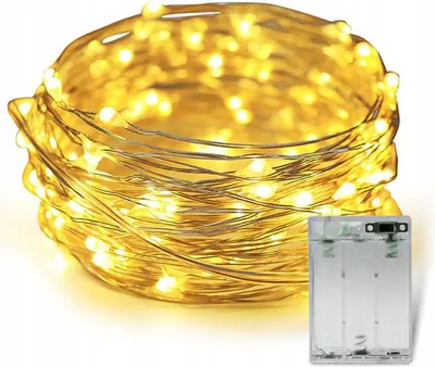 Obrázek produktu pro Vedl Vánoční Strom Drát 10M Baterie 100 Led Teplé Bílé Flexibilní