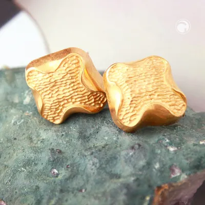 Produktbild von Clip Ohrring ca.27x29mm Kreuz goldfarben glänzend Kunststoff