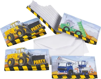 Produktbild von Einladungskarte 8 Stück Construction Baustelle