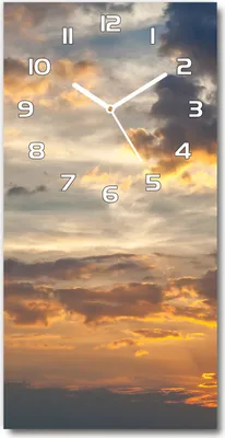 Produktbild von Wanduhr aus Glas – 30x60 cm - Glasbild - Glasuhr - Gehärtetes Glas -Sonnenuntergang Himmel