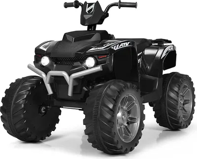 Produktbild von 12V Elektroquad für Kinder, Kinderquad mit LED-Lichte & Musik & Hupe & USB & Langsamer Start, Elektromotorrad , Elektrofahrzeug (Schwarz)