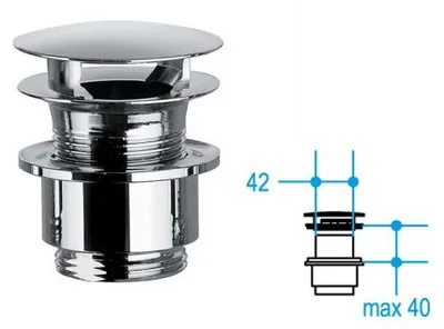 Produktbild von Lineabeta Schaftventil für Becken ohne Überlauf bis 5cm chrom glänzend, 53972.29