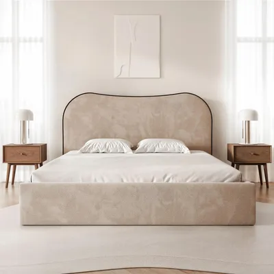 Produktbild von Polsterbett Rotello 180x200 cm Beige Chenille Stoff – Bettkasten, Lattenrost