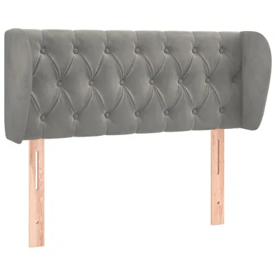 Produktbild von Kopfteil mit Ohren Hellgrau 103x23x78/88 cm Samt