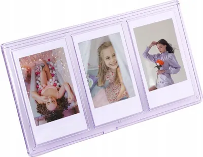 Imagen del producto de Soporte de pie para 3 fotos, compatible con cámaras/impresoras que utilizan papel ZINK/FUJI INSTAX MINI - Color púrpura