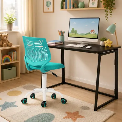 Productafbeelding van FurnitureR: Kinderbureau stoel, verstelbare draaistoel zonder armleuningen