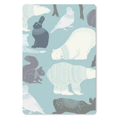 Produktbild von MuchoWow® Mauspad Mousepad Tiere - Winter - Muster 40x60 cm - Mousepads - Maus Mat - Pad - Mausunterlage - Schreibtisch Accesoire