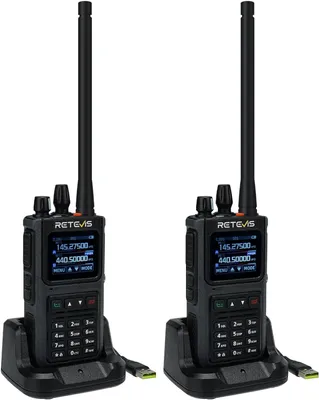 Image de Retevis C1 Talkie Walkie Grande portée, radio bi-bande Etanche IP67 Réduction du bruit Alarme d'urgence Appel de groupe 1800mAh Type C, Talkie Walkie 2X