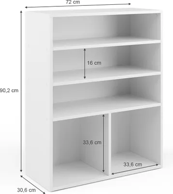 Obrázek produktu pro Knihovna Vicco  Bílá 72 x 90.2 cm 2 oddělení, Model 34160