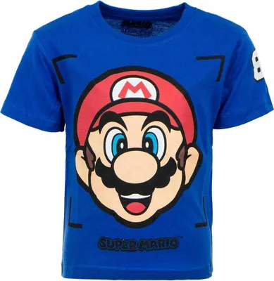 Produktbild von SUPER MARIO Kinder Jungen Mädchen T-Shirt blau Gr. 98 (3 Jahre)
