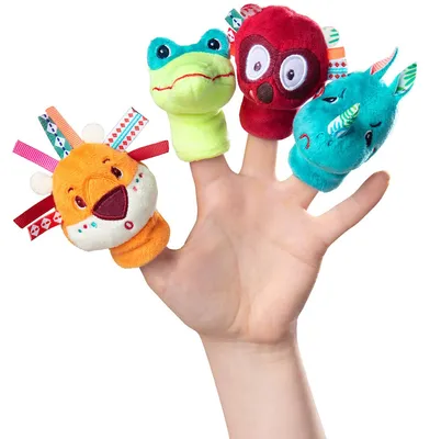 Immagine prodotto di Set di marionette da dito della giungla Lilliputiens - peluche per bambini