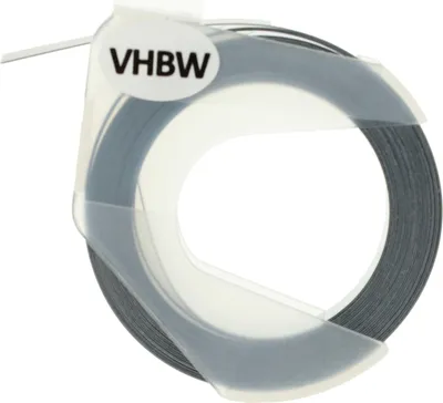 Produktbild von vhbw 3D Prägeband-Schriftband-Kassette kompatibel mit Dymo SO720020 1540, Organizer Xpress 12965 Etiketten-Drucker 3m x 9mm Weiß auf Schwarz