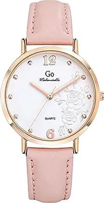 Image de GO Montre femme Mademoiselle Motif floral rose Bracelet cuir Quartz Montre UGO699601