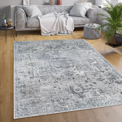 Image de Tapis de salon tissé à plat Orient Marocain Ornements Vintage Lavable Dimensions 80 x 150 cm