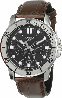 Produktbild von CASIO COLLECTION & VINTAGE Armbanduhr CASIO COLLECTION DIVER MULTIFUCTION, LEATHER - BLACK MTP-VD300L-1EUDF