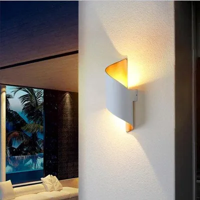 Image de Lampe LED - Applique murale moderne - Blanc et or - Éclairage intérieur et extérieur - Éclairage LED