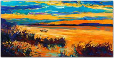 Produktbild von Coloray Bild aus Glas 140x70 gehärtetes Glas glasblock mit bild Küche wohnzimmer wanddekoration Dekoration - Wasser Sonnenuntergang