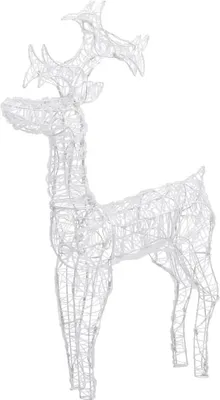 A white wireframe reindeer decoration.