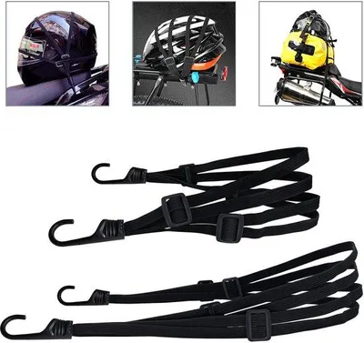 Produktbild von 2 Paare Reisgurte, Expander mit Haken, kurze Reisgurte mit 4 Gleitfedern, Reisgurte für Motorräder, Fahrräder usw. (2 Stück, 60 cm + 90 cm)