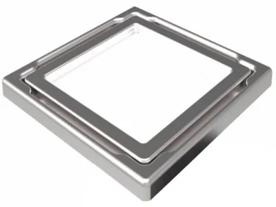 Produktbild von Duschrinne Edelstahl Bodenablauf Ablaufrinne Duschablau Bad 110x110mm Weiss