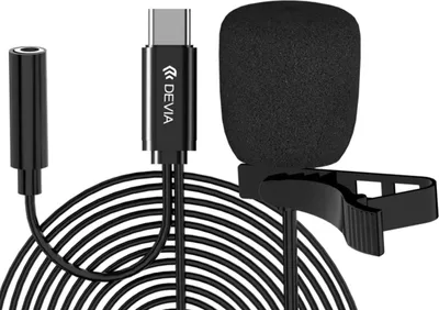 Obrázek produktu pro Devia, lavalier mikrofon USB-C HD nahrávání s klipovým držákem stabilní, černý