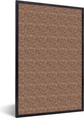 Produktbild von MuchoWow® Gerahmtes Poster Porträt - Muster - Abstrakt 40x60 cm - Poster mit Schwarzem Bilderrahmen Wandposter Rahmen Foto Bilder - Papierdruck - Wandbilder